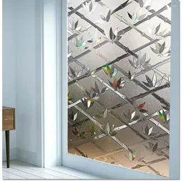 Adesivi per finestre Luckyj Privacy Film 3D Decorazione statica vetro autoadesivo per il controllo del rifiuto UV Controllo del calore