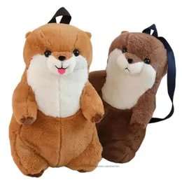 50cm Kawaii Sea Otter Plush Backpack Toyぬいぐるみ柔らかい動物の枕の装飾幼稚園の誕生日プレゼント240507