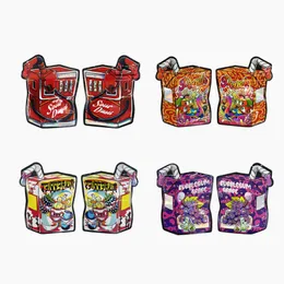 shaped sour 420 packing bags mylar dry flower 3.5g package peach bubblegum grape shape packaging bags empty pack