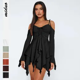 Wearing long patchwork on top of a camisole dress for Halloween performances, irregular short skirt F51439