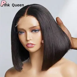 DD Bone Straight Human Hair Spitzenperücken Brasilianer 180 Dichte Jungfrau menschliches Haar 10 Zoll Bob 100% Chinesisches Haar