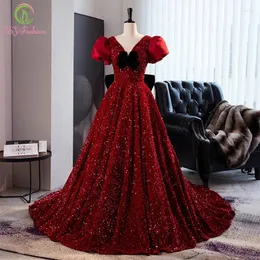 Vestidos de festa VENDA DE LEXO VESTIMENTO DE NOITE RED LUZULO PARA MULHERM MULHERM GRANÇA A-LINHA ALINE