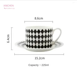 Cups Saucers 225ML Coffee Mug Tasas De Cafe Tazas Ceramica Creativas Vasos Para Milk Tea Cup Family Couple Afternoon CN