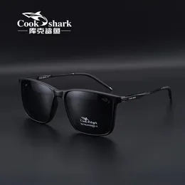 Pişirme köpekbalığı kutuplaşmış güneş gözlükleri erkekler kadın UV koruması sürüş özel renk değiştirme gözlükleri trend kişilik 240429