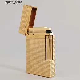 Lighters 2024 Unique JT Dunant Cigar Lamp Brass Carved Filling Gas Luxury Smoking Accessories New Year Gift for Boyfriend S24513