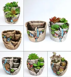 Садовый мясистый цветочный горшок зеленый посадка Microview Flowerpot Творческие экологически чистые продажи с различным рисунком 10 98WT J17248697