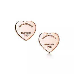 Luxury Brand Stud Earrings Designer Rose Gold S925 Silver Heart Design Studs Classic Women's Wedding Party Earrings Wedding Party Jewelry