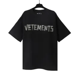 Lettera veterinaria Stampato a colori neri maniche corte uomini donne Summer Casual Hip Hop Street Skateboard T-shirt Y756