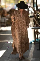 Bikini Deck -Frauen stilvolle Plus -Size -Strand -Hemdkleid losen Knopf Sarong Abaya Boho Kleidung 240523