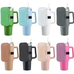 40 Unzen wasserdichte Tassenhülle Münzholzbinder Isolierte Iced Coffee Coffee Tasse Abdeckung wiederverwendbar