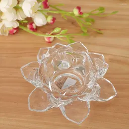 Candele Magideal Buddhist Crystal Glass Tè Luce Fiore Luce Clear
