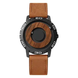 Relógios de pulso Quartz para homens Original Iron Ball Ponteiro Magnético Conceito Personalidade Homem Moda de Moda RELOJ HOMBRE Y240510