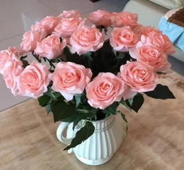 Alta hidratação artificial Feel de borracha Flor da rosa Home Sala de estar DIY decoração Fake Flower Wedding Bouquet PO Cena Props4011924