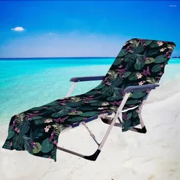 Coperchi di sedie piante da spiaggia coperchio tappetino asciugamano estate piscina letto giardino da sole un lounger pigro con tasche laterali