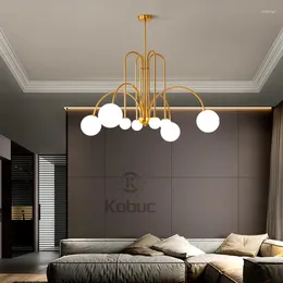 Lampadari kobuc design a sfera di vetro illuminazione lampadario oro rosso per soggiorno camera da letto sede a sospensione della lampada appesa g9