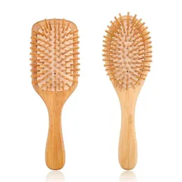 Medium Size Bamboo Air Cushion Massage Comb, Hairdressing Airbag Curly Hair Scalp, Solid Wood Logo
