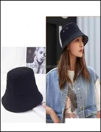 Ball Caps Hats Hats Scarves Gloves Fashion Accessories Oblique Bucket Hat For Women Patchwork Washed Denim Buckets Cotton Beach1575410