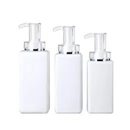 300 ml 400 ml 500 ml transparente/weiße Kunststoff leere Flasche High-End-Shampoo Quadratflaschen Duschgellotion Pumpe Subflüssigkeit BSKEL MWXKF