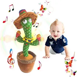 Electronic Plush Toys Dancing Cactus Talking Cactus Baby Toys Sing 120st Music Songs Recording USB Charger Repeat What You Say Presents for Kids T240513