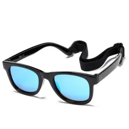 Okulary przeciwsłoneczne zakrzywione elastyczne spolaryzowane okulary przeciwsłoneczne z paskiem dla niemowląt D240514