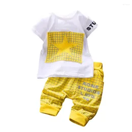 Conjuntos de roupas Arloneet Boys Roupfits Conjunto 2pcs infantil garotinha letra estampa de estampa de estampa de calça roupas de calça roupas#42