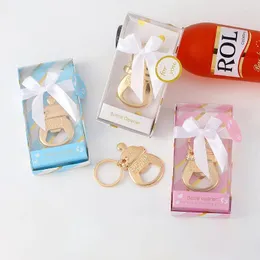 Party Favor 40-100pcs/Lot Creative Baby Shower Favors Gift Matning Bottle Keychain Opener Wedding Spädbarn Dop gåvor