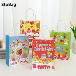 Confezione regalo Stobag Birthday Packaging Borse Bags Hand Cookies Candy dessert Kid party decorazioni per baby shower uppily all'ingrosso