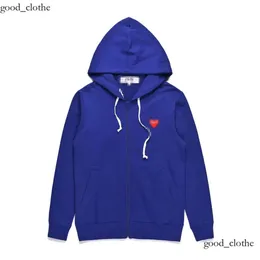 CDGS Hoodie Herren Hoodies Sweatshirts Designer Essentialsclothing Hoodies Com des Garcons spielen Sweatshirt Red Heart Reißverschluss Hoodie Marke Navy Blue CDGS Shirt 580