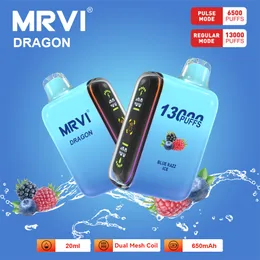 Оригинальный Geek Bar 15000 Puff Orsosable Vape Pen Mrvi Dragon 13000 6500 Puffs 2% 5% Уровень 20 мл предварительно заполненный 650 мАч.