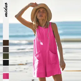 Tulum 2024 Temel Renk Kişiselleştirilmiş Modaya Modeli Cep Örme Tulum Şortları Kadınlar İçin F51446