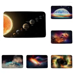 Badmatten Galaxy Matte Sonnensystem Planeten Erde schillernden Sternenhimmel Plüsch Badezimmer Deamat Teppich Küchenteppich Nicht -Schlupf -Rücken