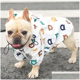 Vestido de cachorro pet canta de chuva pug roupas de bldog francês roupas impermeáveis para capa de chuva poodle bichon schnauzer corgi gota dell Deliv dh7bl