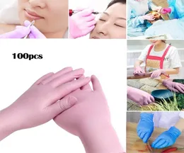 100 шт. XS Pinkblue одноразовые перчатки Латекс для очистки дома одноразовые перчатки для очистки перчаток Antistip Acidalkali 2011308446471
