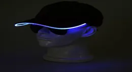 LED Light Baseball Cap 3 Modi Flash Signal Cap 24 StylesParty Club Schwarz neu