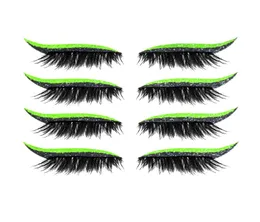 4 par återanvändbara falska fransar Eyeliners Lash Sticker 7 Color Waterproof Eyeliner Eyelash Stickers Lätt att använda och ta bort8135345