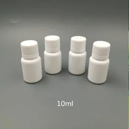 100pcs 10ml 10cc 10g small plastic containers pill bottle with seal cap lids, empty white round plastic pill medicine bottles Xsmbu Celmj