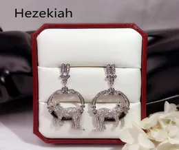 Hezekiah S925 Tremella Igle Leopard Fręgle Kolczyki Luksusowe luksusowe Bankiet Bankiet French French Danc6265542