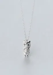 MloveAcc Authentic 100 925 Sterling Silver Animal Cute Owl Necklace Women Pendant Necklace Sterling Silver Jewelry Y2009188535475