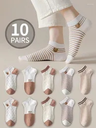 Frauen Socken zehn Paar süße japanische Low-Top-Boots-Frauen-Frühlings- und Sommer-Anti-Odor-Schweißschüler
