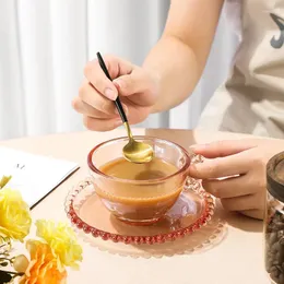 Filiżanki spodki japoński w stylu szampana szampana szklana miska gniazdo syrop biała zupa sałatka lody