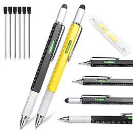 6 In1 Penna a sfera multifunzione con moderna strumento portatile misura il cacciavite tecnico del cacciavite touch screen a livello di spirito