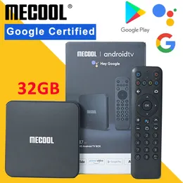 Mecool Android TV Box KM7 SE 2GB 32GB Amlogic AV1 Google 인증 Chromecast 히브리어 4K 음성 제어 글로벌 버전