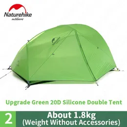 Zelte und Schutzhütten NatureHike Upgrade Star River Camping Zelt Ultraleich 2-Person-Wanderung 20D Silikonband oder kein Ski-BoardQ240511