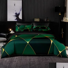 Bedding Sets Nordic Style Set Light Luxury Duvet ER 245x210 com travesseiro 200x200 Quilt King Twin FL Tamanho Blange Drop Deliver
