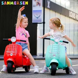 Barnvagnar# Childrens Electric Motorcykel Trehjuls elbil Childrens Toy Car With Music Kids Ride-On Toys Scooter 1-6 år gammal T240509