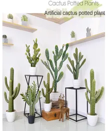 Flores decorativas grinaldas de simulação pu cacto cacto vaso de paisagem em casa decoracion cenário tropical deserto artificial plantas faux gr8961206