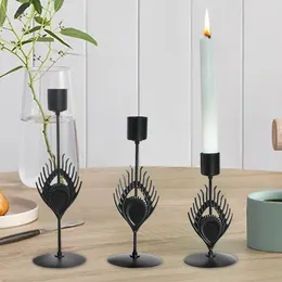 Kerzenhalter 3pcs Metall Candlestick Tabletop Halter Tisch Mittelstück Ornament für Festival Kamin Wohnzimmer Geburtstag Bankett