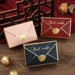 Geschenkverpackung 5pcs 3Color Pappe Solid Paper Candy Box Hochzeit Favor DIY Klappverpackung Beutel Geburtstag 2024