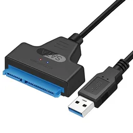 Cabo do adaptador SATA para USB 3.0 para transferência de dados de disco rígido de 2,5 polegadas HDD/SSD, suporte externo do conversor do disco rígido UASP