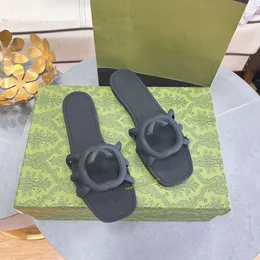Tasarımcı Sandallar Kauçuk Düz Topuklu Kadın Terlik Lüks Bayanlar Yaz Ayakkabıları Slaytlar Boyut Sliders Claquette Sandles Kadın Hızlı